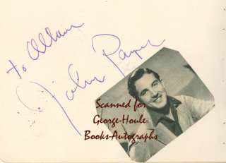 RUSSELL HARDIE~JOHN PAYNE~AUTOGRAPHS~1940  