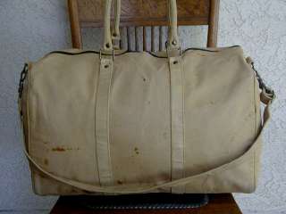 Lg. Vintage RUSTIC Pigskin Leather DUFFLE Carry~On Travel Bag~Luggage 