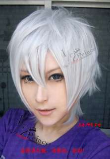 New Short Silver cosplay party Wig High temperature  
