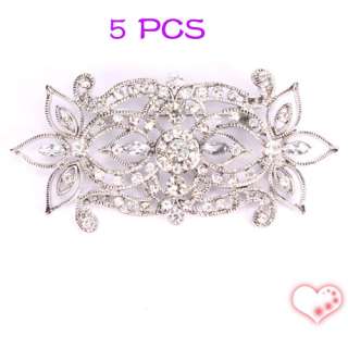 5PCS Charming Beautiful Long Shaped Brooch Pin Silver  