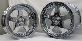 Chrome Motorsport Mustang SC Wheels 17x9 & 17x10 Dish, 17 inch Rims 