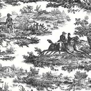LARGE COLONIAL TOILE IN BLACK & WHITE WALLPAPER BF26846  