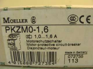 7466 NEW Moeller PKZM0 1,6 Motor Contactor 1 1.6A  