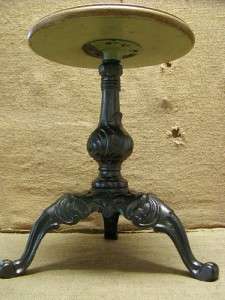 Vintage 1800s Iron & Wood Stool Antique Table Stand Old  