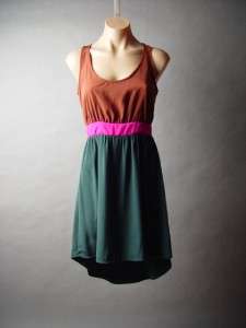   Colorful Faux Wrap Cutout Back High Low Tail Hem Skirt Party Dress L