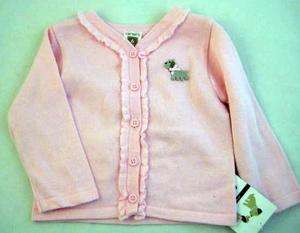 NEW CARTERS Sweater Cardigan Pink Girls 6 Months puppy  