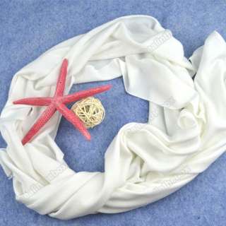 Women Pure Color Warm Scarf Shawls Wrap Neckerchief Cotton Knit Long 5 