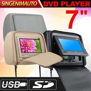L0201M 2 x 18cm/7 Monitor Kopfstützen DVD Player IR USB grau/beige 