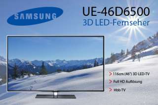   46D6500 116cm 3D LED TV DVB S2/C HbbTV 46 D 6500 8806071265629  