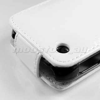 LEATHER CASE COVER POUCH FR BLACKBERRY CURVE 8520 WHITE  