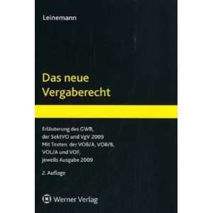 Das neue Vergaberecht  Ralf Leinemann Bücher