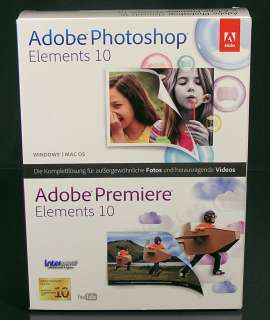 Adobe Photoshop Elements 10 + Premiere 10 Vollversion Box Win/Mac OVP 