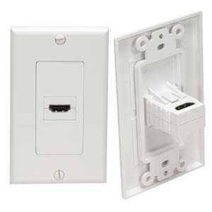  Port Plastic Wall plate with straight Snap In HDMI Female 