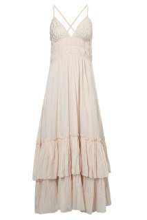 New French Connection Cotton Embroidery Strappy Maxi Dress White 