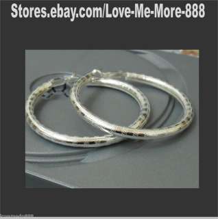 Womens 5 cm Big round edge silver Color earrings LM1616  