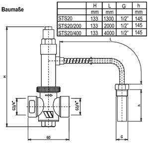 WATTS thermische Ablaufsicherung STS 20 4,0 m  