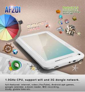 Ultrathin 7 Tablet With Google Android 2.30 LCD Screen Wifi+3G 2GB 