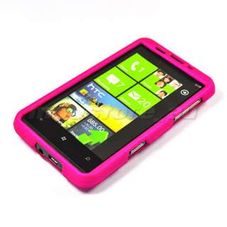   HARD RUBBER COATING CASE COVER FOR HTC HD7 HD 7 HOTPINK
