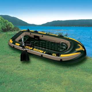   Inflatable Boat Dinghy Set Intex Seahawk 4 with Paddle Oar Pump New