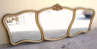Great antique French patinated big wall mirror # 05741  