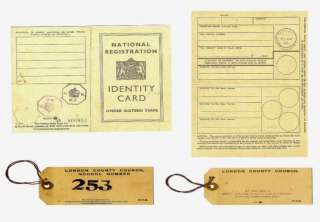   National Registration Identity card used in WW2 by children under the