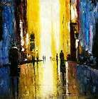 ABSTRACT ART   OXFORD STREET SHOPPING 48X48  ORIGINAL OIL PAINTING