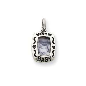  Sterling Silver My Baby Photo Charm QC4624 Jewelry