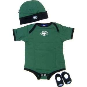  NEWBORN Baby Infant New York Jets Onesie Hat Booties 