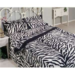 Black/White Zebra Print Full Bed In A Bag 