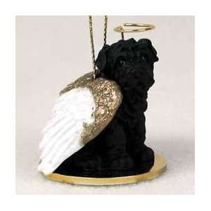  Shar Pei Angel Dog Ornament   Black