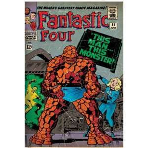 Marvel Comics Retro Fantastic Four Family Comic Book Cover #51 (aged 