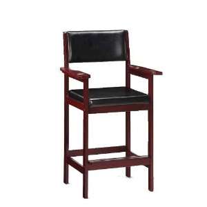  30H Bar Stool with Cup Holder Arms in Dark Cherry Finish 