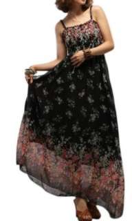  Black Maxi Dress, Floral Print Clothing