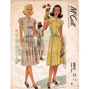  McCall 6852 Sewing Pattern Junior Shirtwaist Dress Size 13 