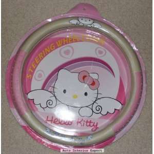 HELLO KITTY CAR SUV STEERING WHEEL COVER WHITE&PINK A18