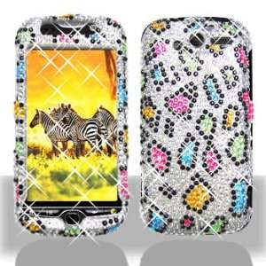  HTC myTouch 4G Full Diamond Bling Rainbow Leopard Hard Case 