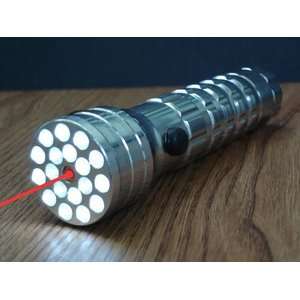   ULTRA BRIGHT TORCH FLASHLIGHT with LASER POINTER   Chrome Electronics