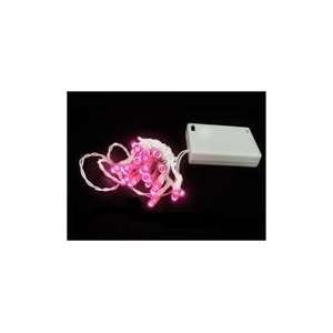   Battery Operated Pink LED Wide Angle Christmas Lights Patio, Lawn