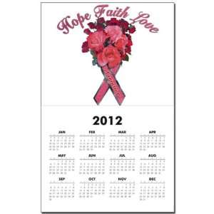 Calendar Print w Current Year Cancer Pink Ribbon Survivor Hope Faith 
