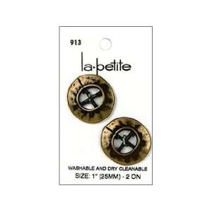  LaPetite Buttons 1 4 Hole Antique Gold 2pc Arts, Crafts 
