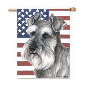    Schnauzer (Uncropped) Large Canvas USA House Flag 