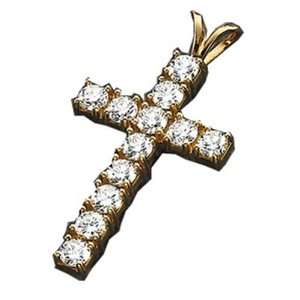   14Kt Yellow Gold Heavenly Diamond Cross Pendant Jewelry Days Jewelry