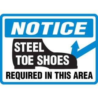 Steel Toe Shoes Required Sign