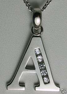 Initial A 14K White Gold Pendant 7/8 BIG 1.2g GORGES  