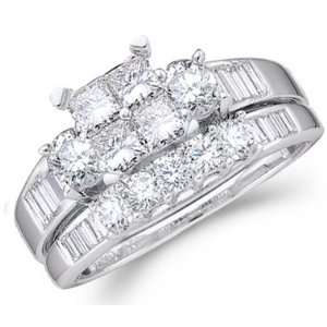    11   14k White Gold Diamond Ladies Womens Bridal Engagement Ring 