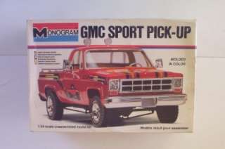 4x4 GMC Pickup Truck 1978 Monogram 124 OPENED 2236 Vtg 70s Model Kit 