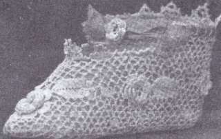 Vintage Crochet PATTERN Irish Rose Baby Shoes Bonnet  