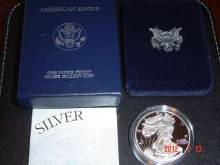2001 american eagle one ounce proof silver bullion coin with u s mint 