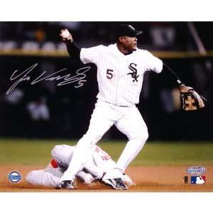 Juan Uribe Chicago White Sox   2005 ALCS Action   16x20 Autographed 
