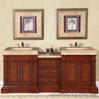 83 Stanton   Double Bathroom Stone Sink Vanity Cabinet w/ Soft Close 